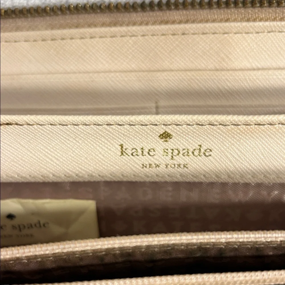 Kate Spade New York Beige Zip-Around Wallet